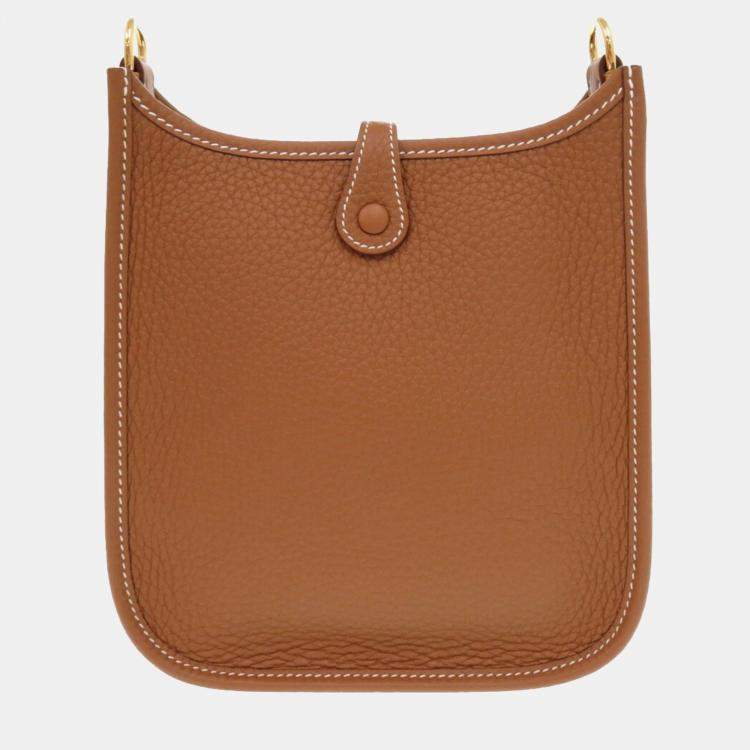 Pre Owned Hermes Evelyn TPM Amazon TBrown aurillon Clemence Gold Shoulder Bag 