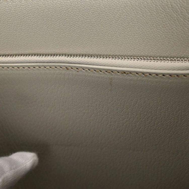 Pre Owned Hermes Etoupe Taurillon Clemence Steve Caporal 35 Shoulder Bag
