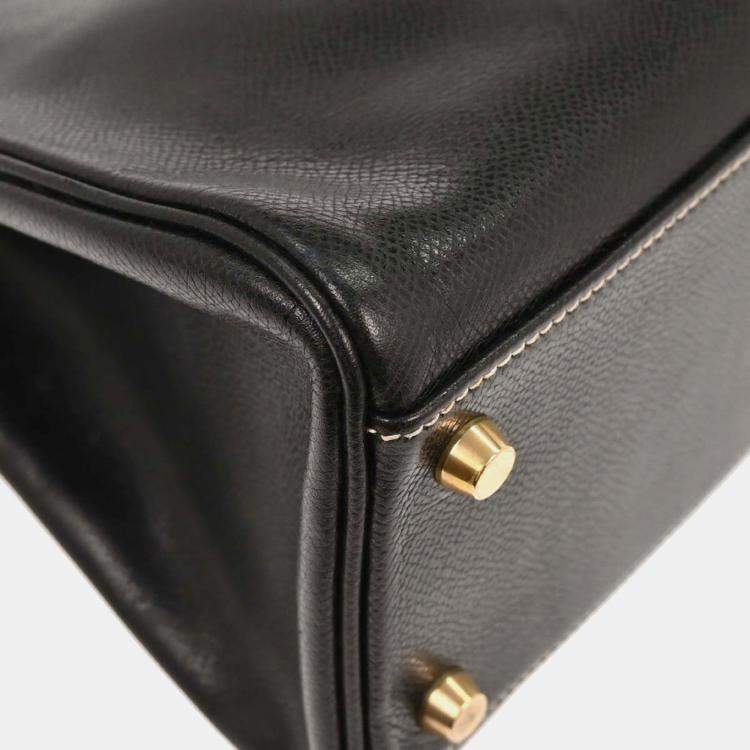 Pre Owned Hermes  Kelly Sport PM Black Courchevel Shoulder Bag