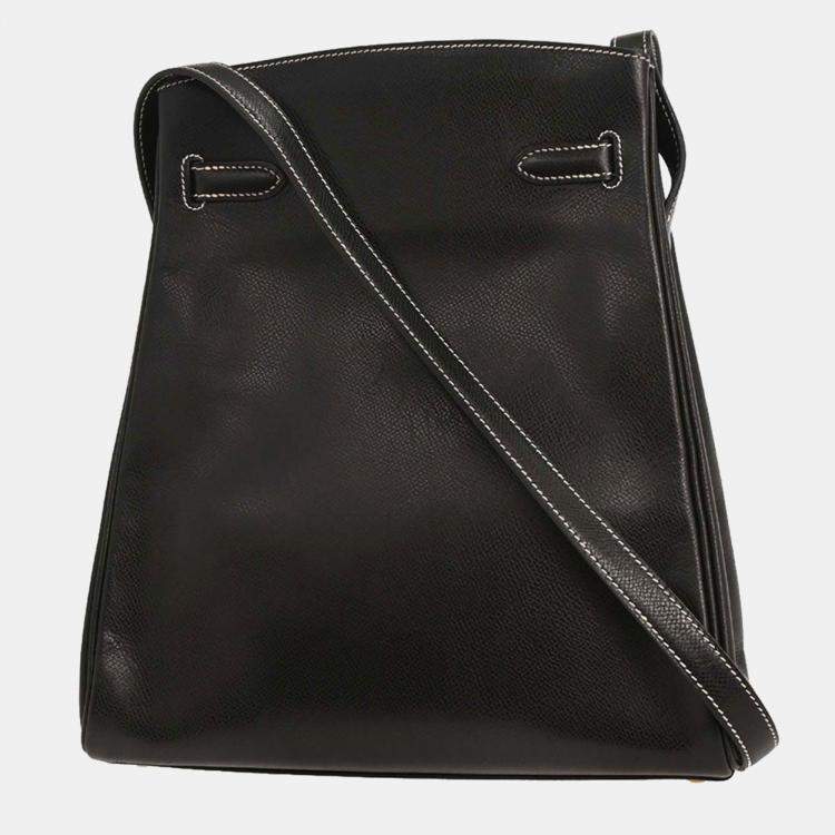 Pre Owned Hermes  Kelly Sport PM Black Courchevel Shoulder Bag