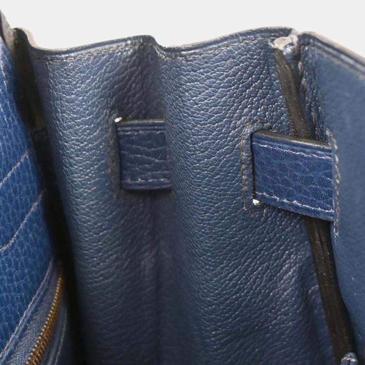 Pre Owned Hermes Kelly 32 Retourne 2way  Blue Indigo Ardennes Handbag