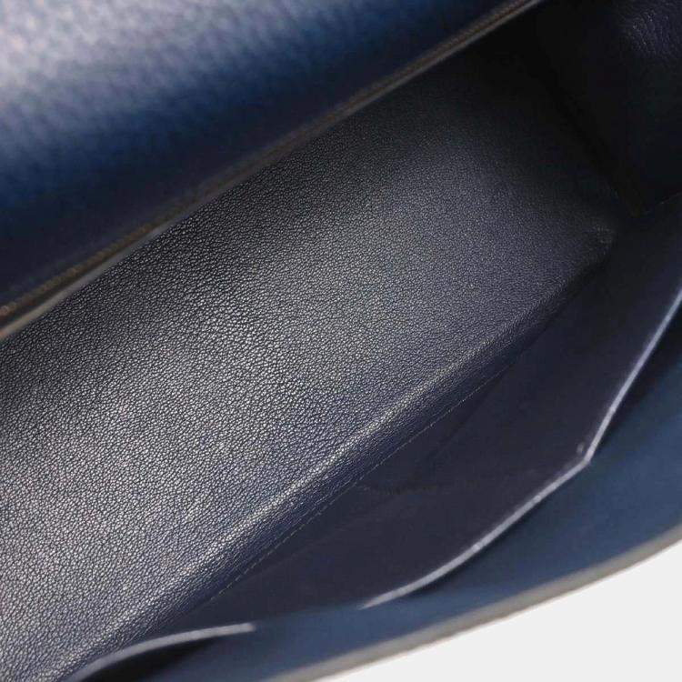 Pre Owned Hermes Kelly 32 Retourne 2way  Blue Indigo Ardennes Handbag