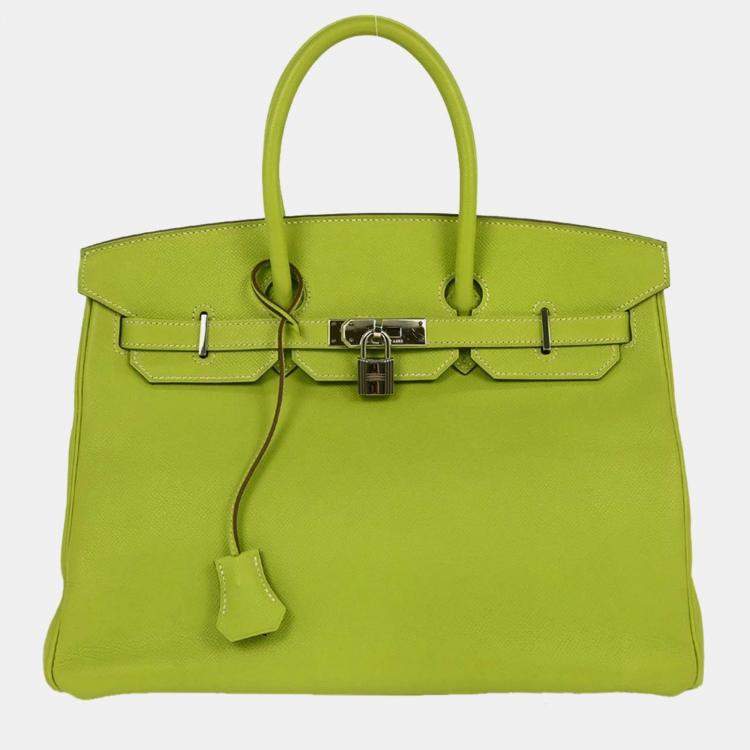 Pre Owned Hermes  Birkin 35 Kiwi Epsom Candy  Handbag