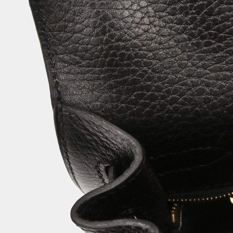 Pre Owned Hermes Black Ardennes Kelly 32 Sellier Handbag