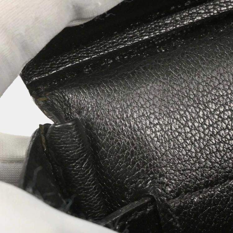 Pre Owned Hermes Blue Black Box Calf Potamus Birkin 30 Handbag
