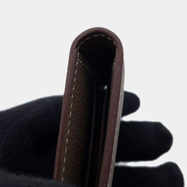 Pre Owned Hermes Hsellier Horizontal Etoupe Evercolor Card Case