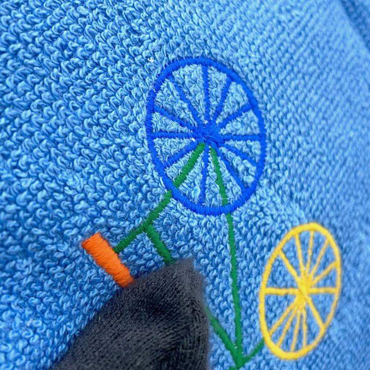 Pre Owned Hermes Les Cabans Flat Pouch Blue Cotton PM