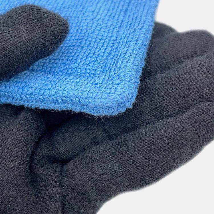 Pre Owned Hermes Les Cabans Flat Pouch Blue Cotton PM