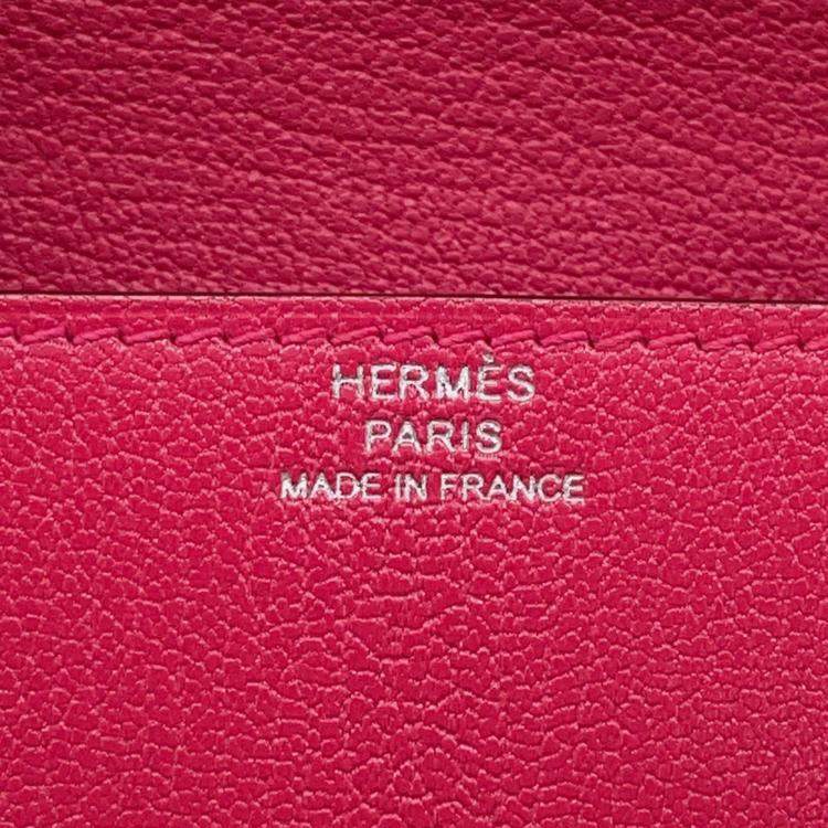 Pre Owned Hermes Chaine D'Ancre Compact Wallet Rose Extreme Chevre Shamqila