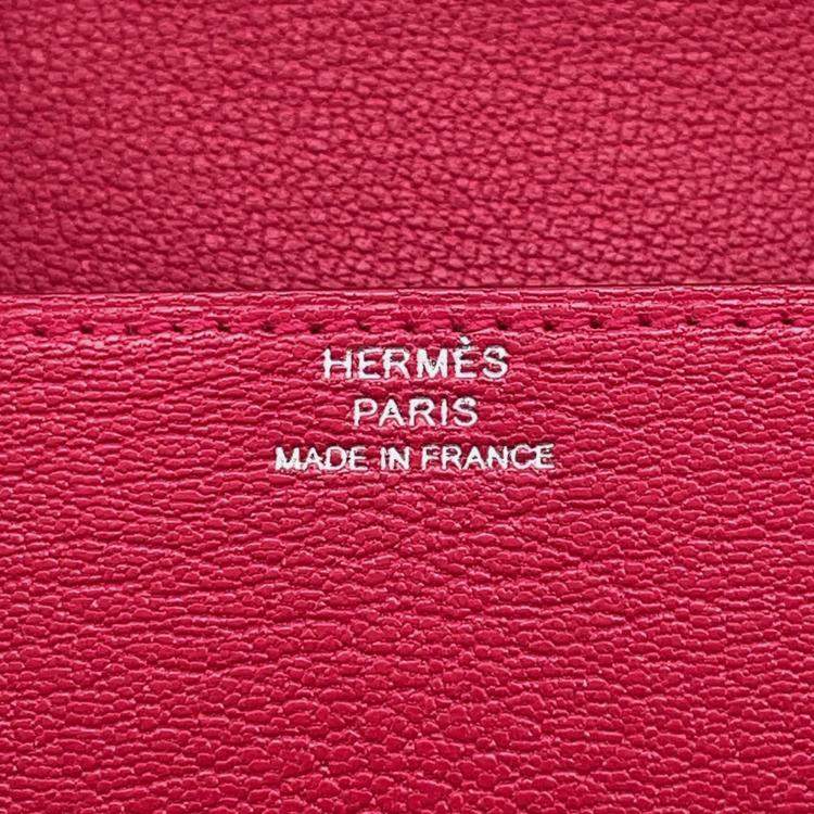 Pre Owned Hermes Chaine D'Ancre Compact Wallet Rose Extreme Chevre Shamqila