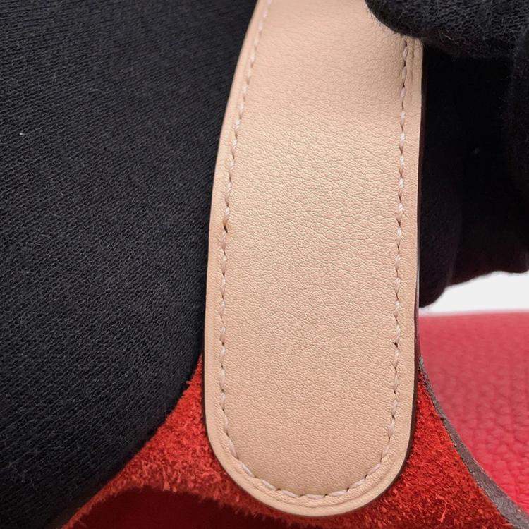 Pre Owned Hermes Picotin Lock MM Touch Rouge Tomate/Rose Eglantine Taurillon Clemence Swift Leather Bag