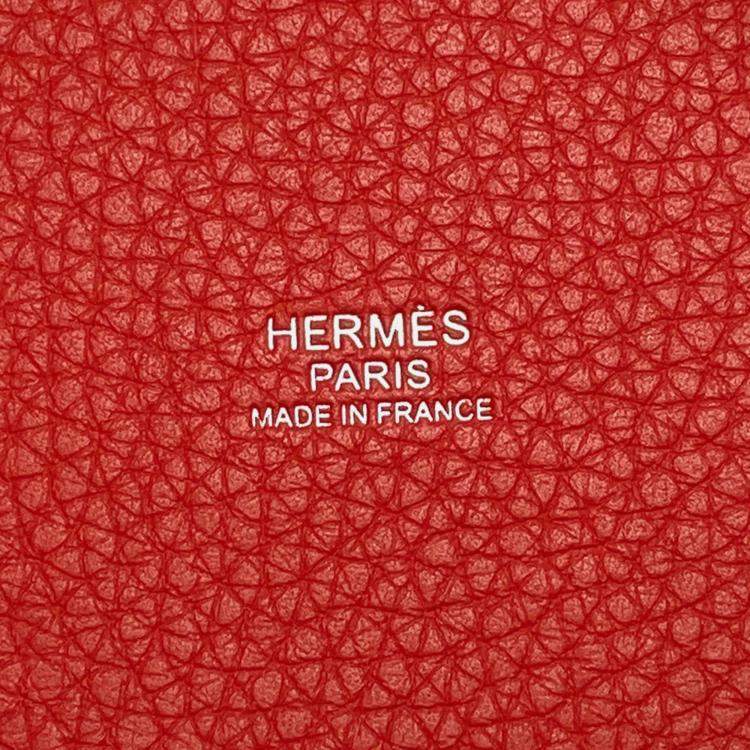 Pre Owned Hermes Picotin Lock MM Touch Rouge Tomate/Rose Eglantine Taurillon Clemence Swift Leather Bag