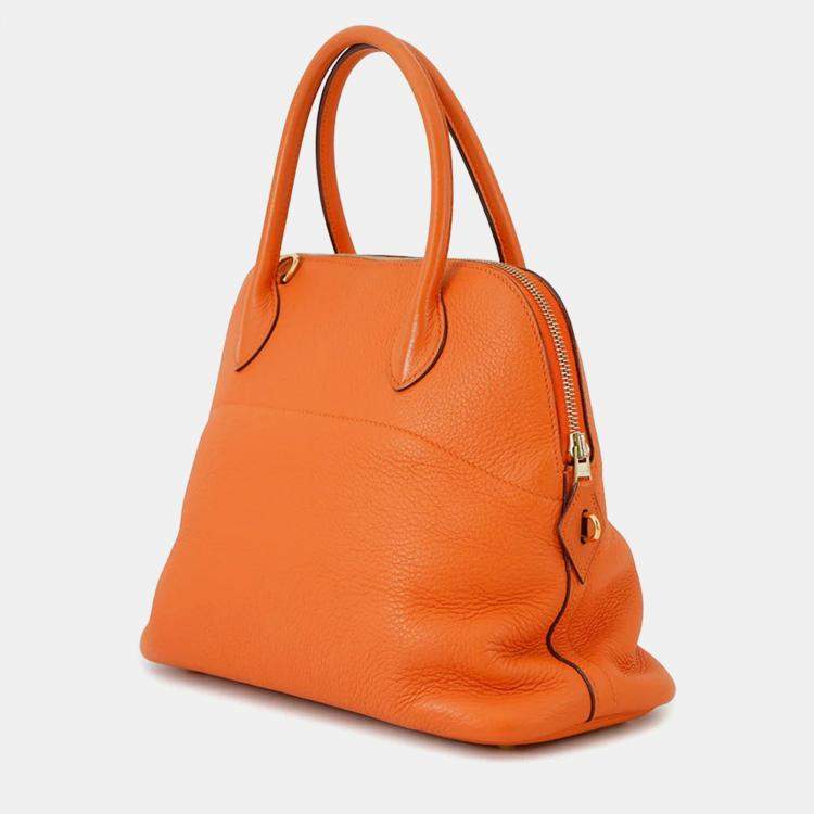 Pre Owned Hermes Bolide 31 Orange Taurillon Clemence Bag