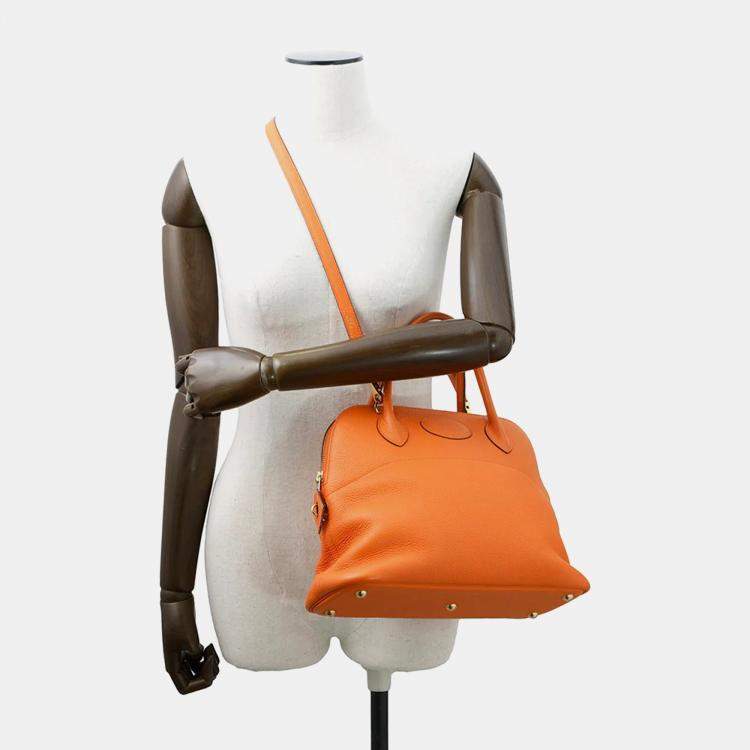 Pre Owned Hermes Bolide 31 Orange Taurillon Clemence Bag