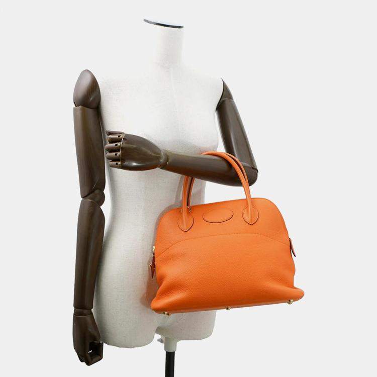 Pre Owned Hermes Bolide 31 Orange Taurillon Clemence Bag