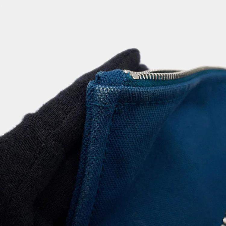 Pre Owned Hermes Velocipedist Blue Cotton Pouch