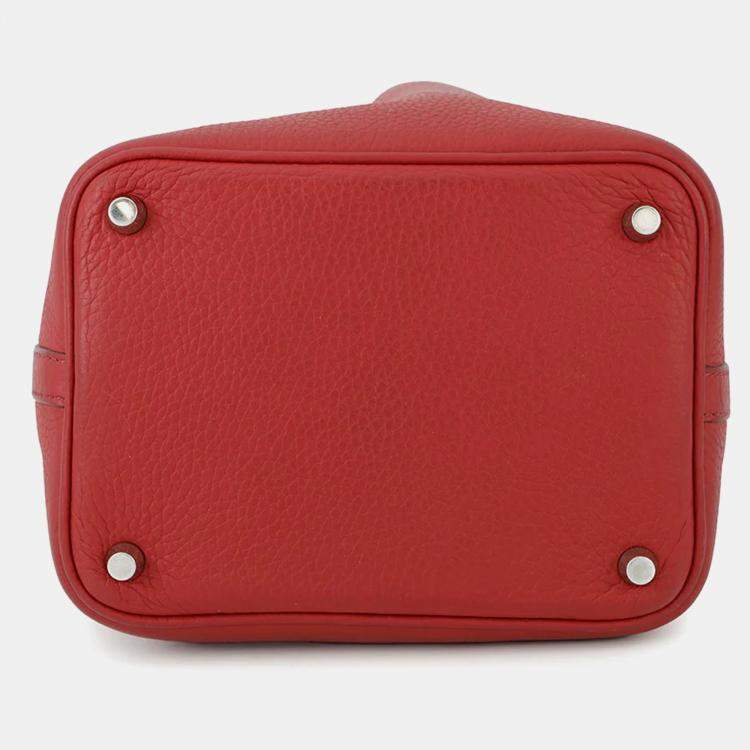 Pre Owned Hermes Picotin Lock Ruby Taurillon Clemence PM
