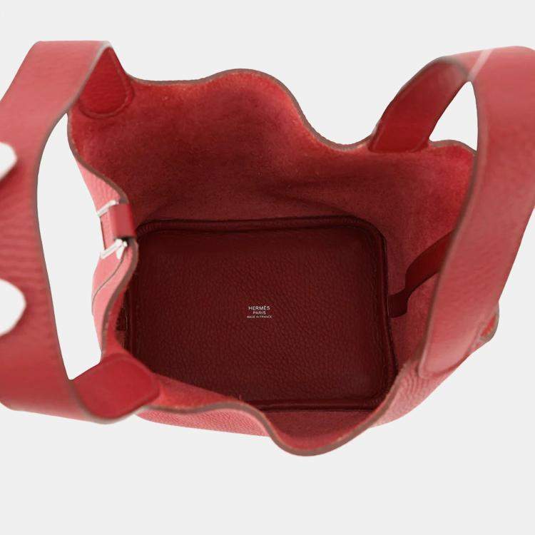 Pre Owned Hermes Picotin Lock Ruby Taurillon Clemence PM