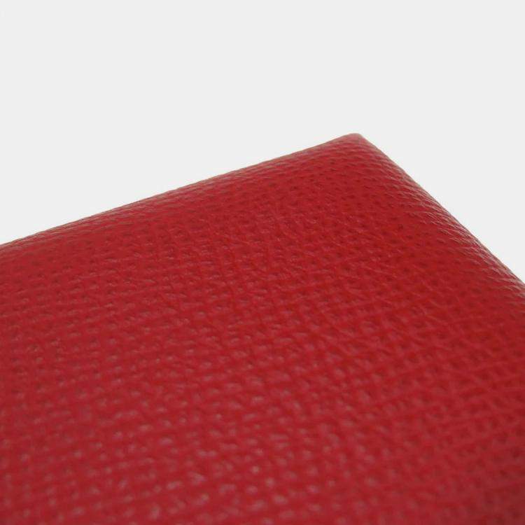 Pre Owned Hermes Calvi Duo Rouge Casaque Epsom