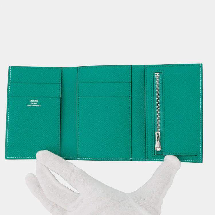 Pre Owned Hermes Bean Combine Verso Celeste/Vert Jade Epsom
