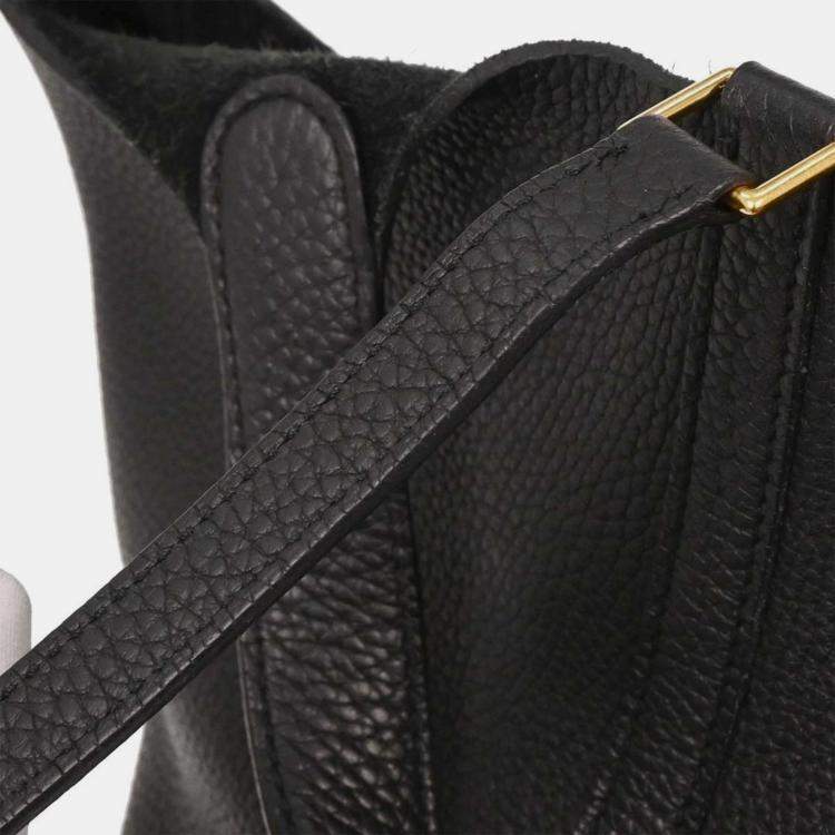 Pre Owned Hermes  Picotin Lock 18 Black Taurillon Clemence Handbag 