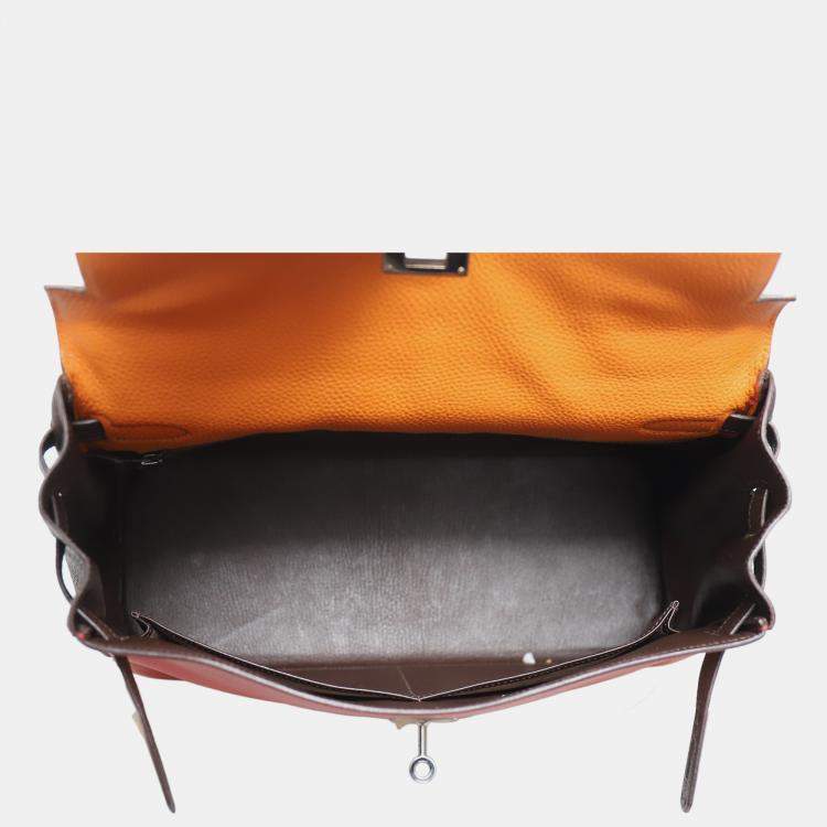 Pre Owned Hermes Kelly 35 Tricolor Retourne Bag