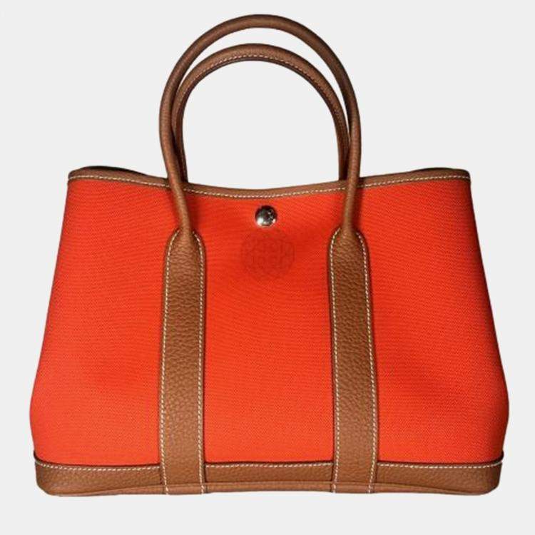 Pre Owned Hermes Garden Party 30 Orange/Red Bag