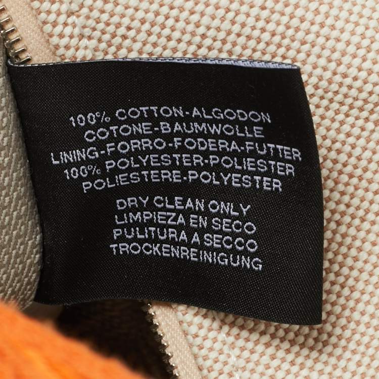 Pre Owned Hermes Orange/Beige Toile H Canvas Small Bride-a-Brac Case