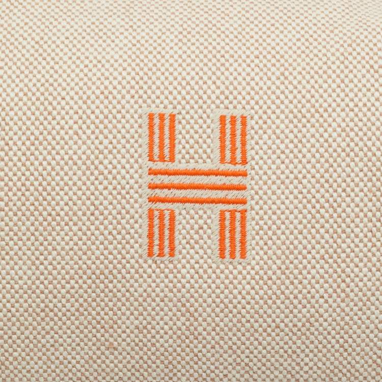 Pre Owned Hermes Orange/Beige Toile H Canvas Small Bride-a-Brac Case