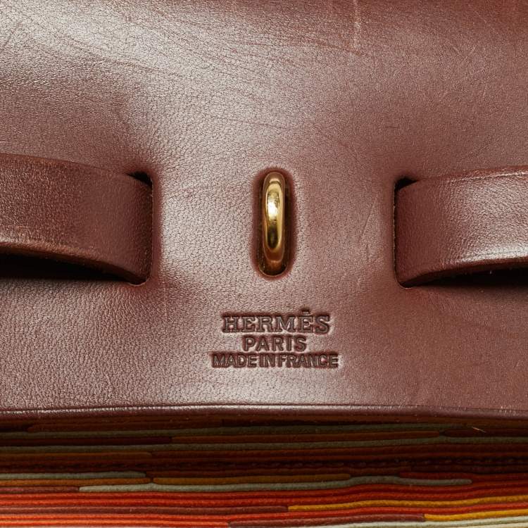 Pre Owned Hermes Multicolor Vibrator Leather and Vache Hunter Herbag Zip 31 Bag
