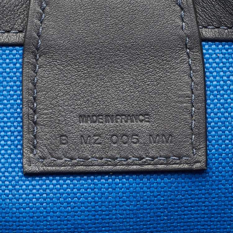 Pre Owned Hermes Bleu de France/Caban Militaire Canvas and Swift Leather Steeple 25 Bag