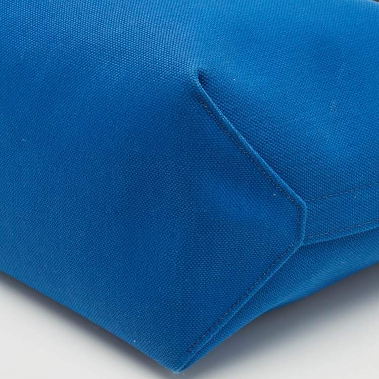 Pre Owned Hermes Bleu de France/Caban Militaire Canvas and Swift Leather Steeple 25 Bag