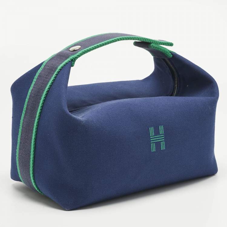 Pre Owned Hermes Marine Canvas Large Bride-a-Brac Pouch