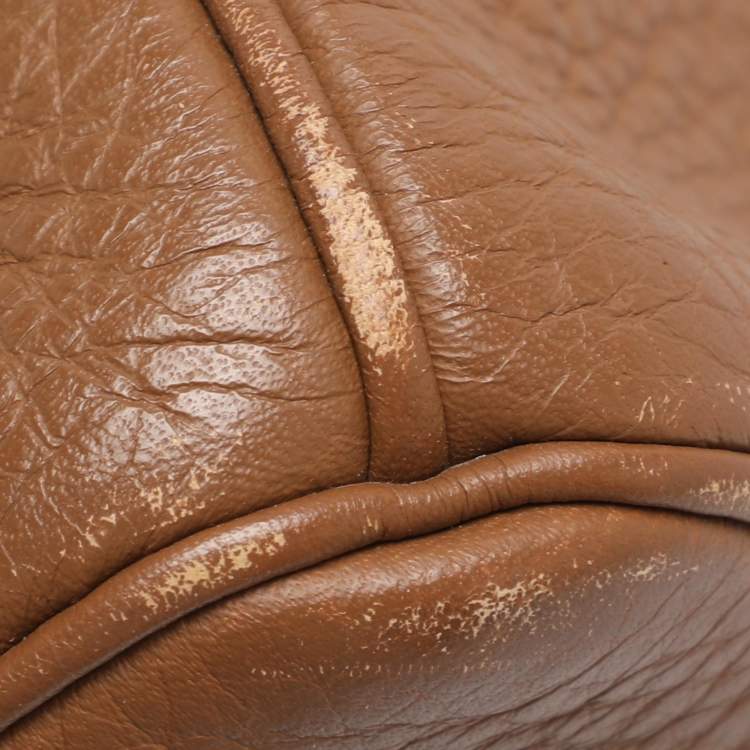 Pre Owned Hermes Alezan Taurillon Clemence Leather Palladium Finish Birkin 35 Bag