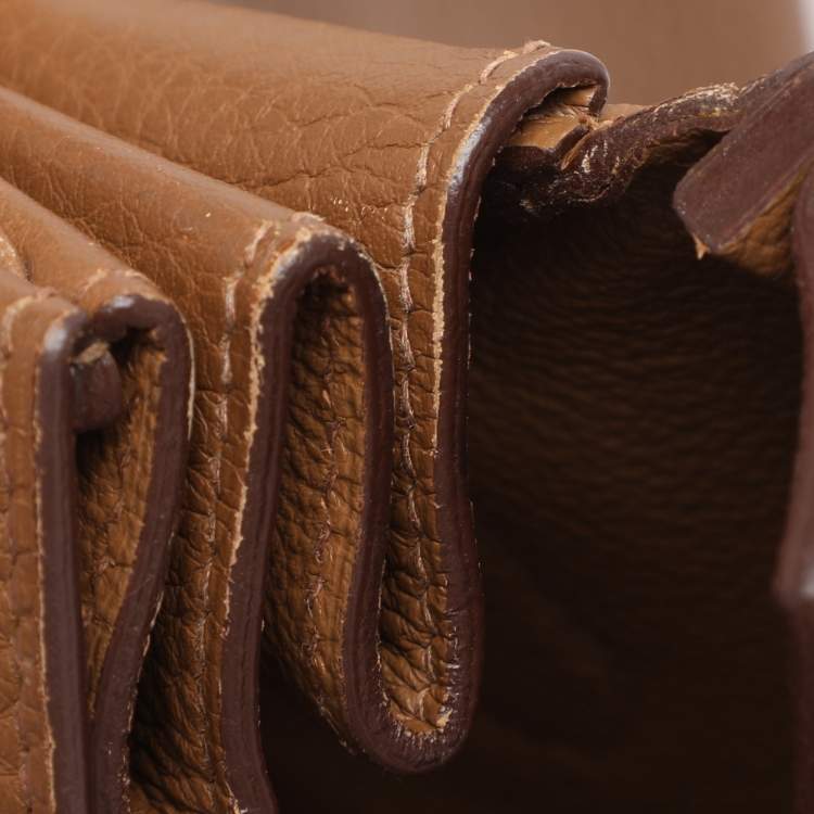 Pre Owned Hermes Alezan Taurillon Clemence Leather Palladium Finish Birkin 35 Bag