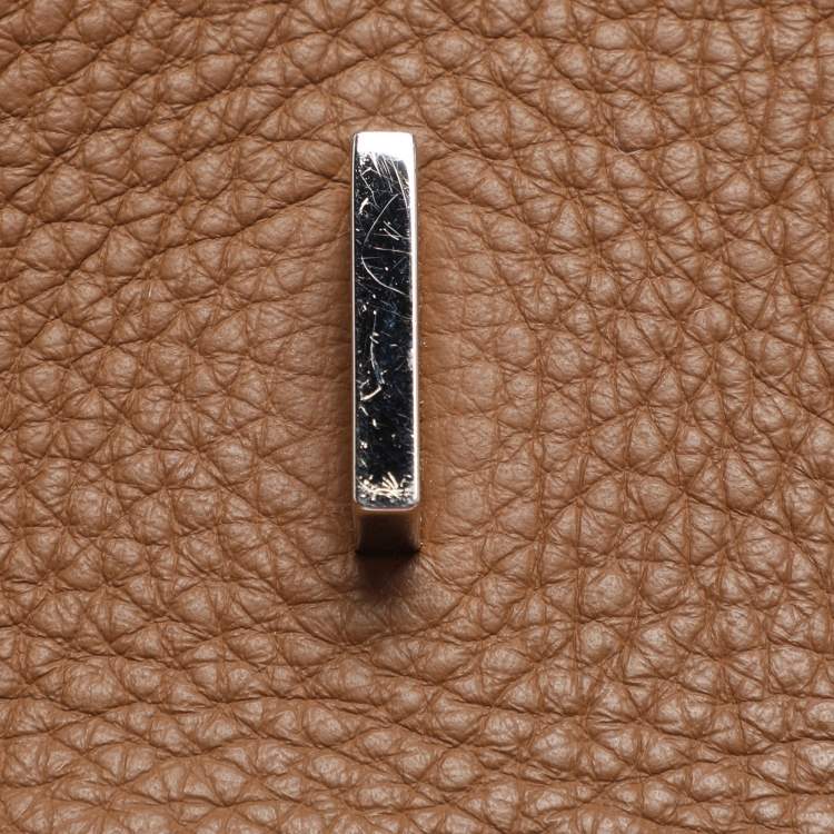 Pre Owned Hermes Alezan Taurillon Clemence Leather Palladium Finish Birkin 35 Bag