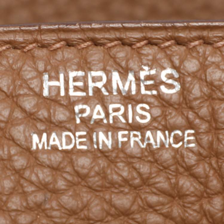 Pre Owned Hermes Alezan Taurillon Clemence Leather Palladium Finish Birkin 35 Bag