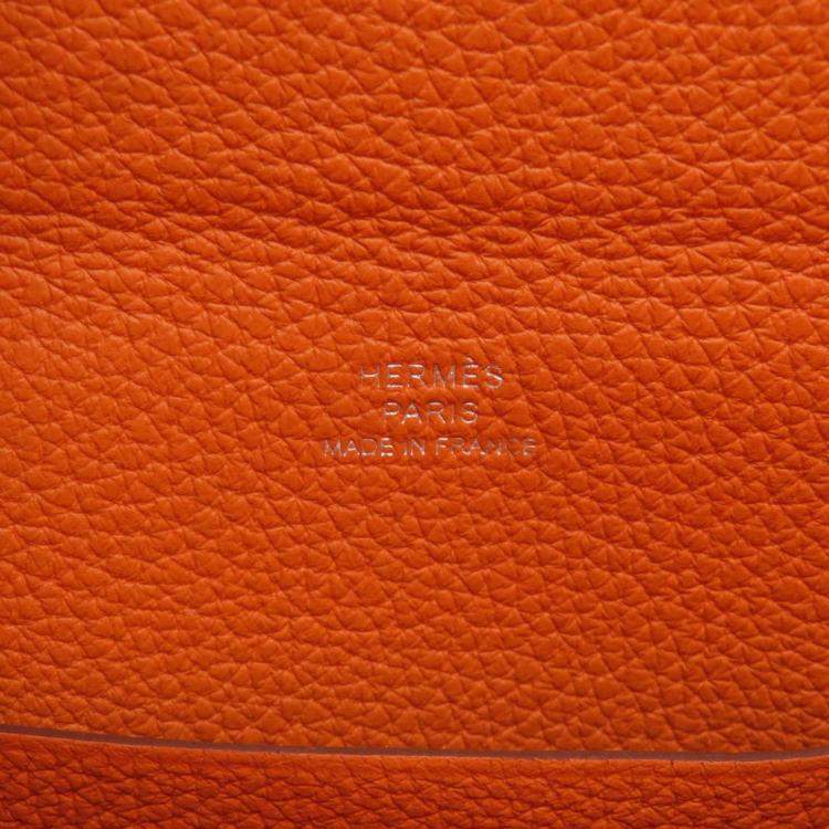 Pre Owned Hermes Videpoches Orange Togo Leather Shoulder Bag 