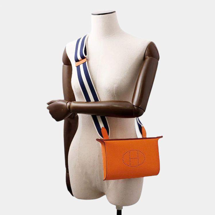 Pre Owned Hermes Videpoches Orange Togo Leather Shoulder Bag 