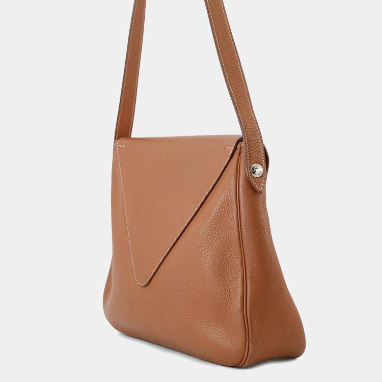 Pre Owned Hermes Christine Cognac Taurillon Clemence Bag