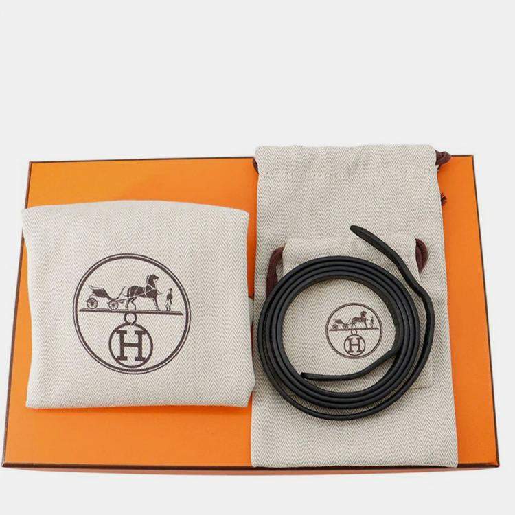 Pre Owned Hermes Halzan Black Taurillon Clemence Size 25