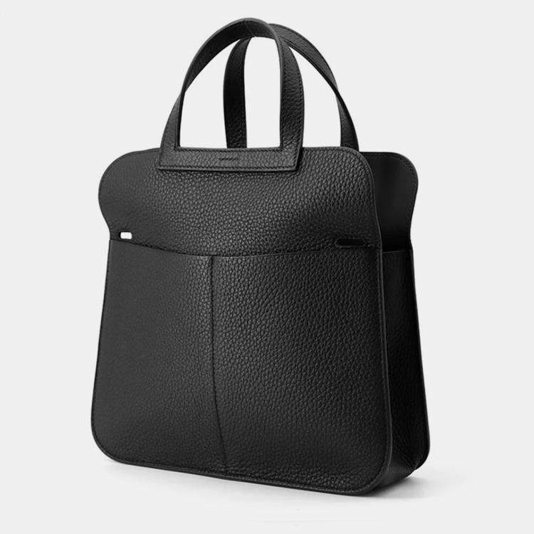 Pre Owned Hermes Halzan Black Taurillon Clemence Size 25
