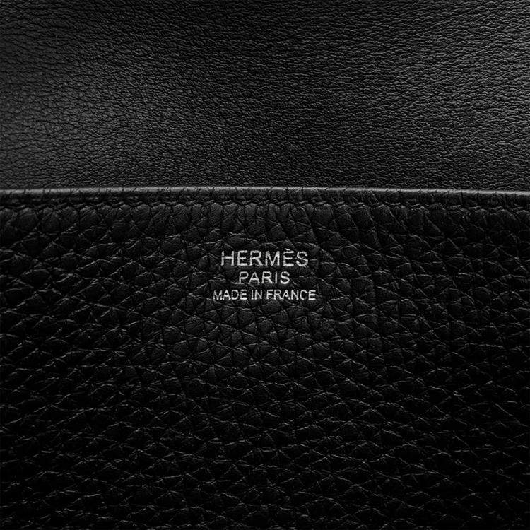 Pre Owned Hermes Halzan Black Taurillon Clemence Size 25