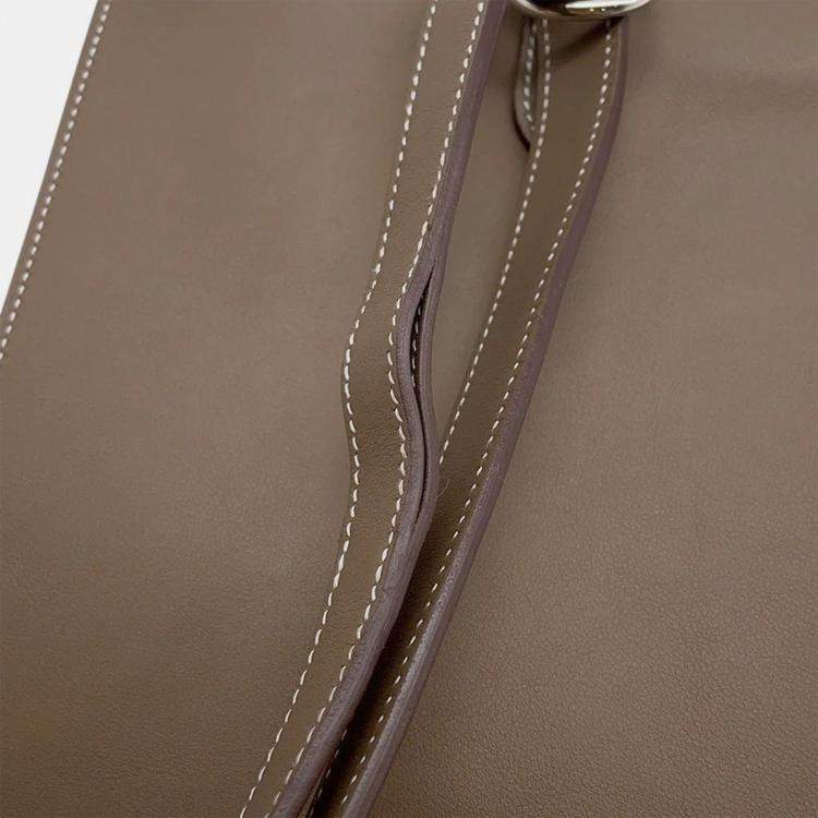 Pre Owned Hermes Portefeuille Poschamp Plus Etoupe Swift Leather