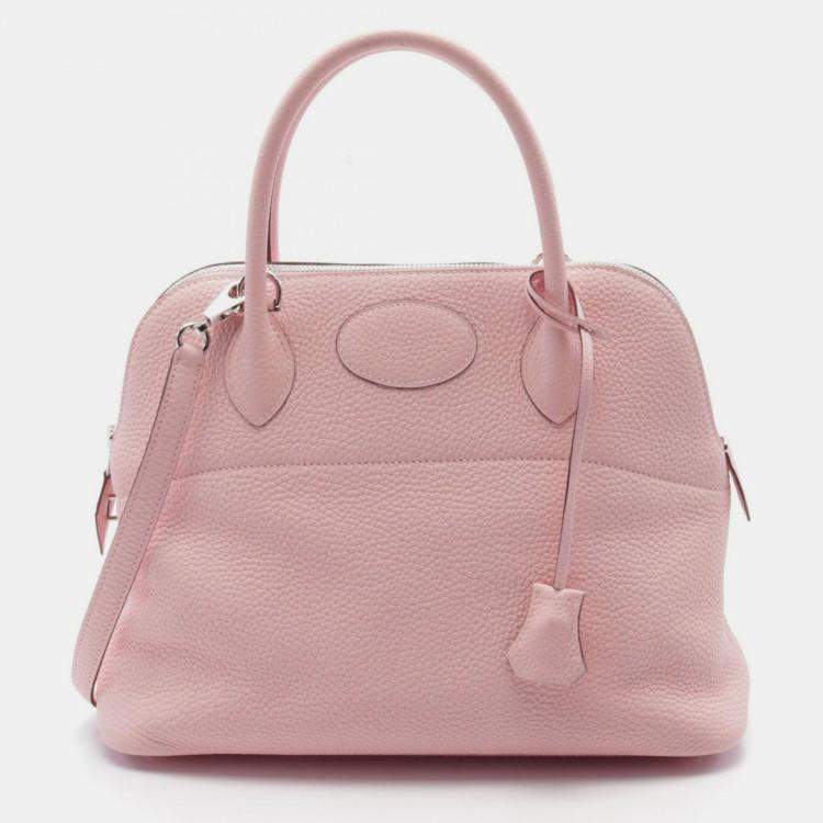 مملوكة مسبقًا Hermes Bolide 31 Verso Rose Sakura Taurillon Clemence Leather Handbag