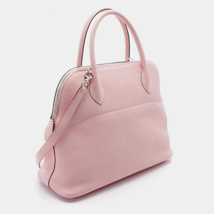 مملوكة مسبقًا Hermes Bolide 31 Verso Rose Sakura Taurillon Clemence Leather Handbag