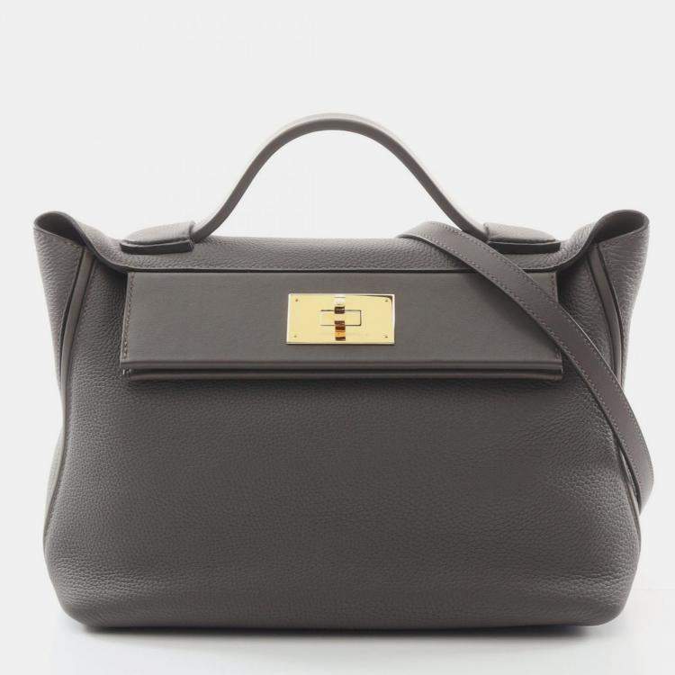 Pre Owned Hermes 24/24 Etain Togo Leather Shoulder Bag