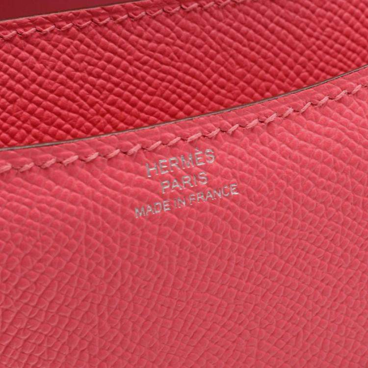 Pre Owned Hermes Constance Mini Rose Azalee Epsom Leather Shoulder Bag