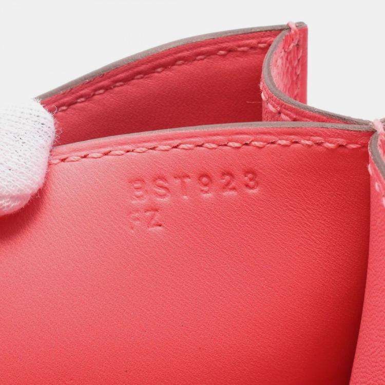 Pre Owned Hermes Constance Mini Rose Azalee Epsom Leather Shoulder Bag