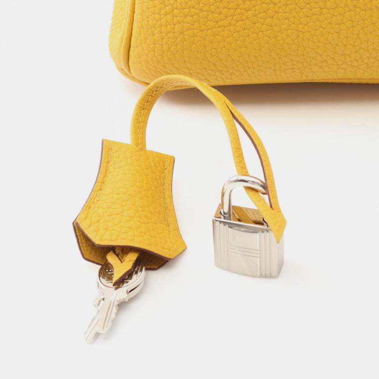 Pre Owned Hermes Birkin 25 Jaune Ambre Togo Leather Tote Bag